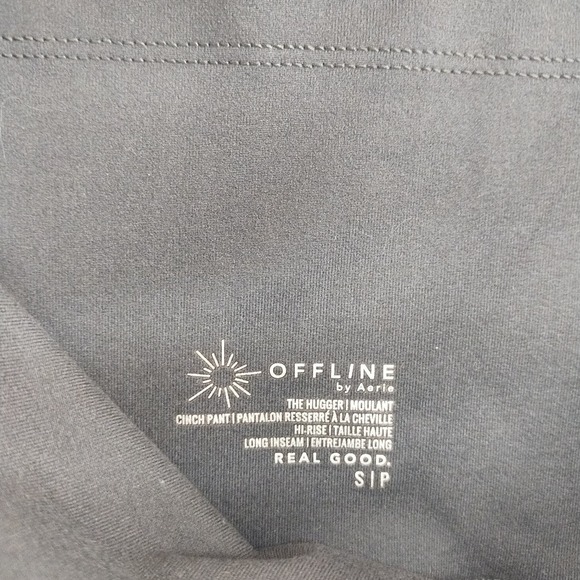 Aerie Offline Cinch Pant Womens S Black Hi Rise Long Inseam Cinched Ankle - Picture 5 of 8